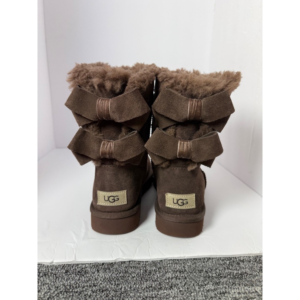 UGG Bailey Bow II Chocolate Brown Suede Boots 1153475 Womens Size 6